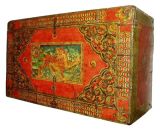 Rich-Coloured Tibetan Wooden Trunk(Tfa107)