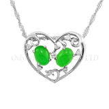 Fashion Jewelry Heart Silver 925 Pendant with Jade