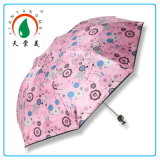 Pongee Fabric Umbrella with Black Coating for UV-Protection