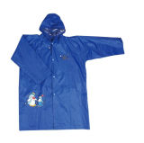 Cheap Blue Polyester Children Rain Coat with PVC Coating