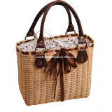 Rattan Bag with Bowknot Trimmings