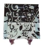 Decorative Glass Plate With Decal (JRFCOLOR0021)