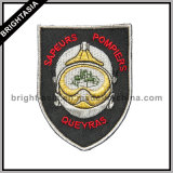 Custom Embroidery Badge Peltate with Silver Thread (BYH-10758)
