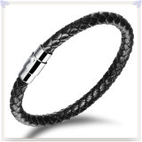 Stainless Steel Jewellery Leather Jewelry Leather Bracelet (HR3934)