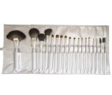 Silver Color Animal Hair Cosmetic Makeup Brush Set
