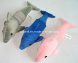 Elastic Dolphin Plush Stuffed Squeaker Animal Dog Pet Toy