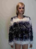 Girl Fancy Artificial Fur Wih Long Hair Coat for Winter