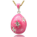 Silver Plating Color Enamel Crystal Starfish Faberge Egg Pendant Necklace Russian Easter Egg Charm