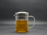 500ml Singlge Wall Hand Made Borosilicage Glass Teapot with Steel Lid