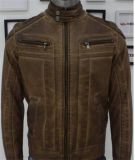 Men's Garment Dye Fake Leather Jacket for Winter