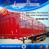 3 Axles Cargo Semi Trailer with Store House Bar Fence for Sale