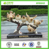 Polyresin Decor Realistic Birds on The Branch Sculpture (NF86043)