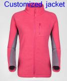 100% Polyester Leisure Outdoor Jacket, Women's Anti-Pilling Fleece Jacket / Sports Wear in Pink Colour