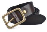 Man's Genuine Leather with Antic Brass Quadrate Buckle