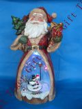 Polyresin Snowmn in Side Santa W/LED Light and Music