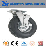 Black Rubber Castor Wheel with Hollow Kingpin Top