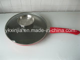 Cookware Aluminum Frying Pan with Lid for Pouring Oil Kitchenware