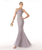 Fashion Purple Asymmetirc Tulle Beach Wedding Cocktail Evening Dress (SCL-WD335)