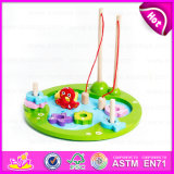 2015 Magnetic 3D Kids Toy Wooden Fishing Toy, Children Wooden Magnetic Fishing Toys, Wooden Fishing Game Intelligence Toy W01A056