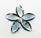 Leaf Shape Glass Stone with Silver Plating