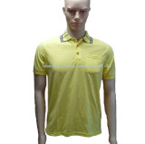 Yellow Simple Polo Shirt with Pocket and Strip