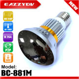 Mirror Hidden Bulb IP Network Camera with Motion Dection, Email Alert, Night Vision, Circular Storage