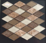 Rhombus Brown White Mixed Color Mosaic Glass Tile