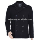 Seibertron Usn Wool Pea Coat Men's Winter Military Wool Jacket Coat Navy Pea Coat