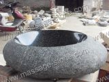 Rough Black Granite Vessel Sink for Bathroom/Hotel