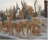 Brown Stone Animal Deer Sculptures