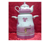 Enamel Kettle And Porcelain Teapot
