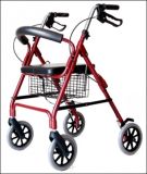 Aluminum Rollator with Adjustable Height and Comfortable Ergonomic Handles