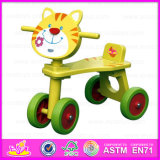 2015 Promotional Kids Wooden Walking Toy, Funny Children Ride on Tricycle Toy, Lovely Cat Deisgn Baby Wooden Tricycle Toy W16A001