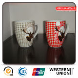 Christmas Promotion Ceramic Mug with Reindeer Decal