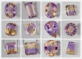 Loose Natural Ametrine Gemstones Cut for Jewellery