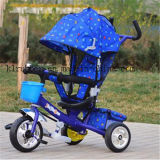 Metal Frame Baby Tricycle with Canopy and Safety Belt