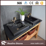 Chinese Black Granite Stone Double Bowl Sink for Vanity/Toliet/Washroom