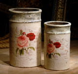 Porcelain Vase with Flower Good for Home Decoration