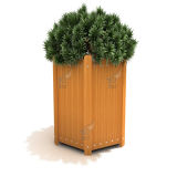 PS Plastic Wood Flower Box for Plant Flower in Park/Garden (TEL0405)