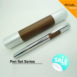 Metal Ball Pen with Leather Surface