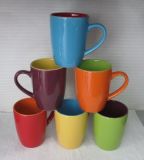 11oz Two-Tone Stoneware Mug Colored Glaze Pigmented Glaze Tableware Crockery Ceramic