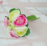 Artificial Faux Wedding Decor Bridal Bouquet Silk Tea Rose Bouquet