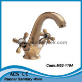 Double Handle Bronzed Basin Faucet (M52-110A)