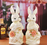 Happy Rabbits Ceramic Made for Home Shop Hotel Decoration (sp-821)