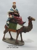 Polyresin Christmas Jesus on Horse Figurine for Decoration (JN1410101)