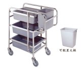 Stainless Steel Dish Collection Trolley with Plastic Basket (C-23)