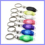 Pocket Logo Gift Oval Mini Key Rings Light Keychain LED Flashlight Cr2016 Lamp Plastic Colors Torch (PK122)