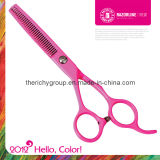 Pink Teflon Coating Convex-Edge Stainless Steel Reverse Blade Hair Thinning Shears R10RT-PINK