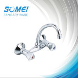 Double Handle Brass Body Sink Wall Mixer Faucet (BM63802)