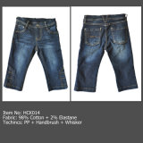 Kids' Cotton Buttons Jeans, Girls' Denim Pants (HCK014)